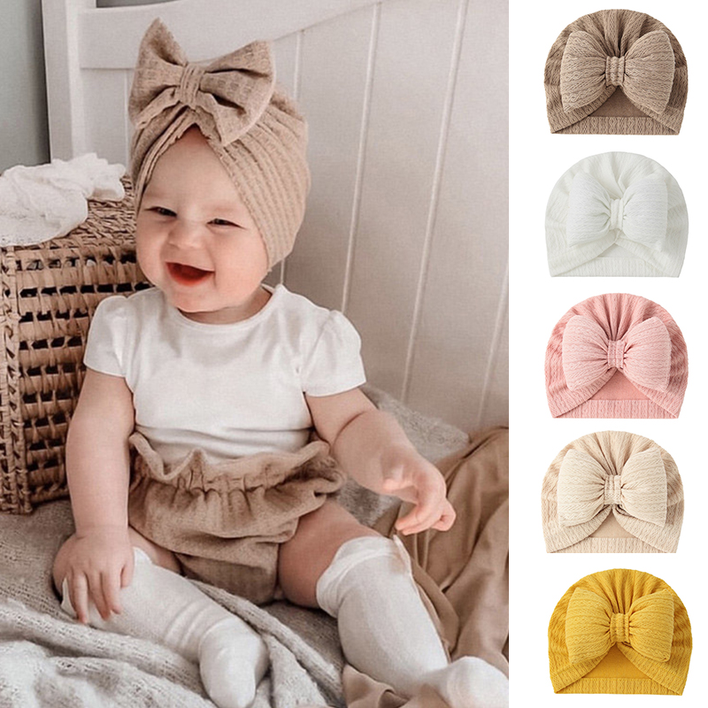 Cute Bowknot Baby Turban Hat S - Baby Hat Beanie review and price