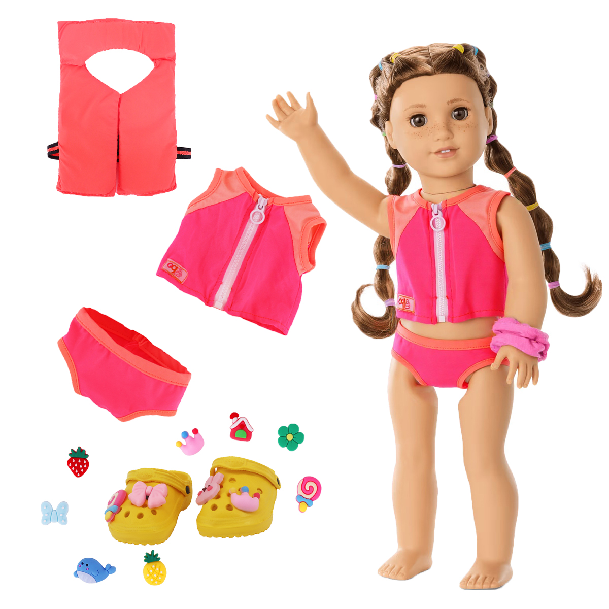 Head Flower Swimsuit Fish Scal - Baby Clothing For Girls review and price